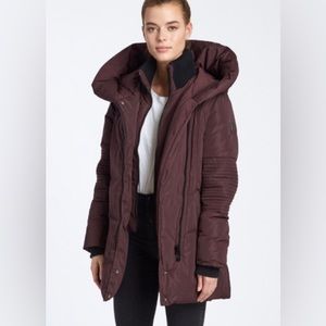 Noize wine red vegan Winter Coat with Hood